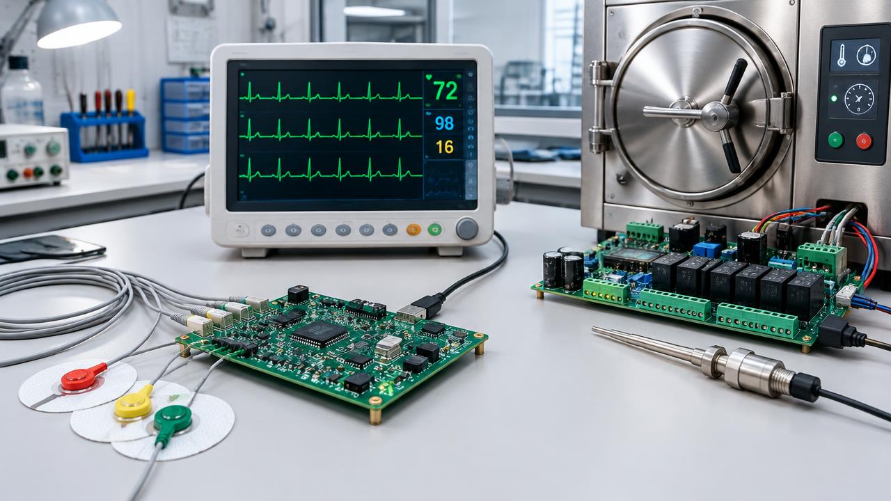 برد پردازش سیگنال ECG و برد کنترل اتوکلاو پزشکی